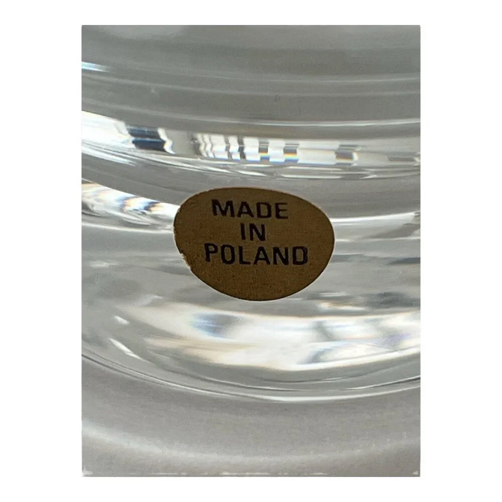 Vintage Polish Cut Crystal Glass Decanter with Stopper – Floral Etched – 14